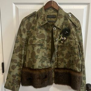 Zara Camo and faux fur jacket